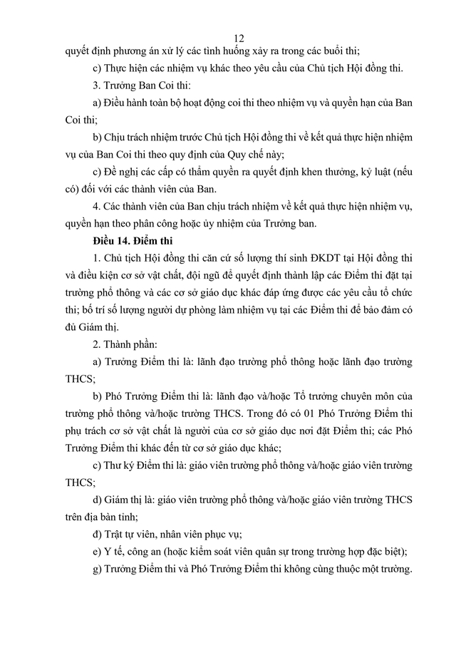 VĂN BẢN HỢP NHẤT số 02/VBHN-BGDĐT Quy chế thi tốt nghiệp trung học phổ thông- Ảnh 15.