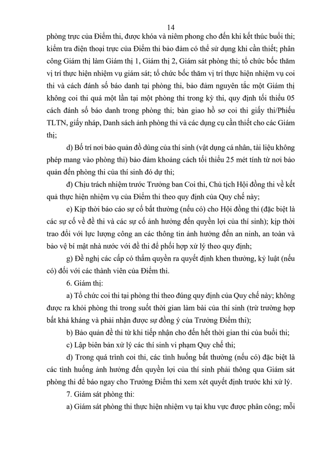 VĂN BẢN HỢP NHẤT số 02/VBHN-BGDĐT Quy chế thi tốt nghiệp trung học phổ thông- Ảnh 17.