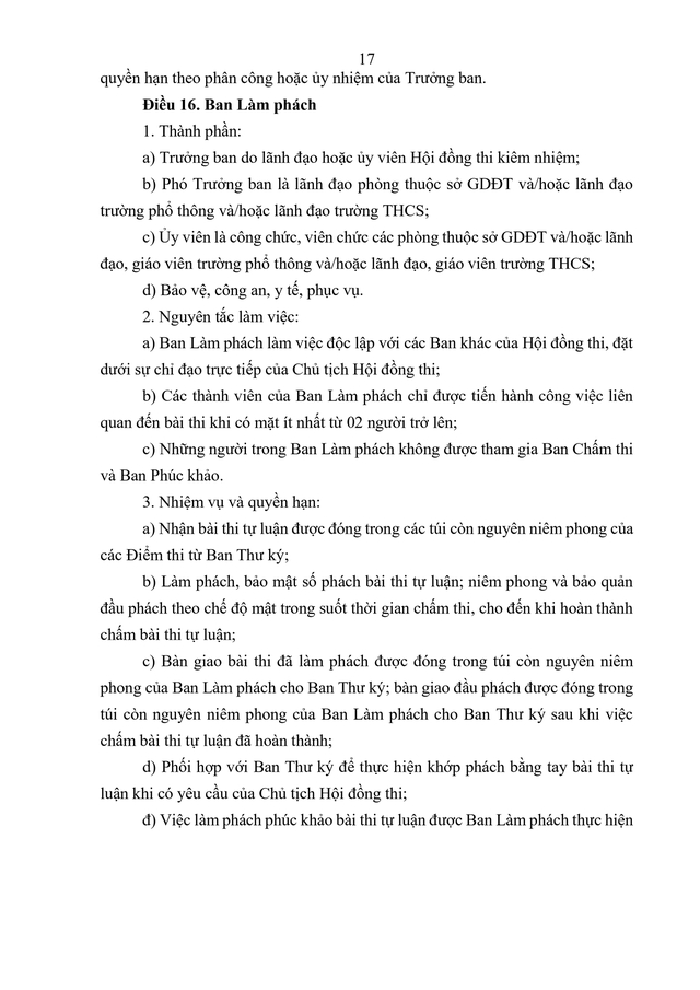 VĂN BẢN HỢP NHẤT số 02/VBHN-BGDĐT Quy chế thi tốt nghiệp trung học phổ thông- Ảnh 20.