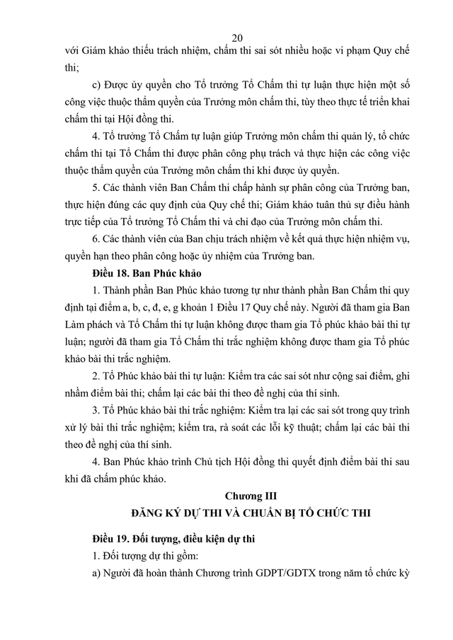 VĂN BẢN HỢP NHẤT số 02/VBHN-BGDĐT Quy chế thi tốt nghiệp trung học phổ thông- Ảnh 23.