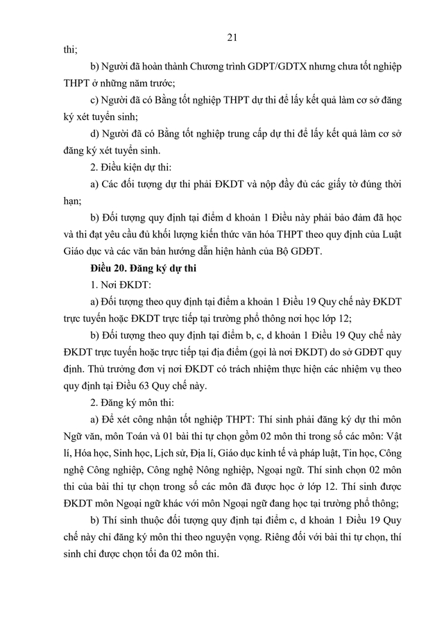 VĂN BẢN HỢP NHẤT số 02/VBHN-BGDĐT Quy chế thi tốt nghiệp trung học phổ thông- Ảnh 24.