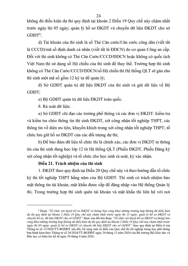 VĂN BẢN HỢP NHẤT số 02/VBHN-BGDĐT Quy chế thi tốt nghiệp trung học phổ thông- Ảnh 27.