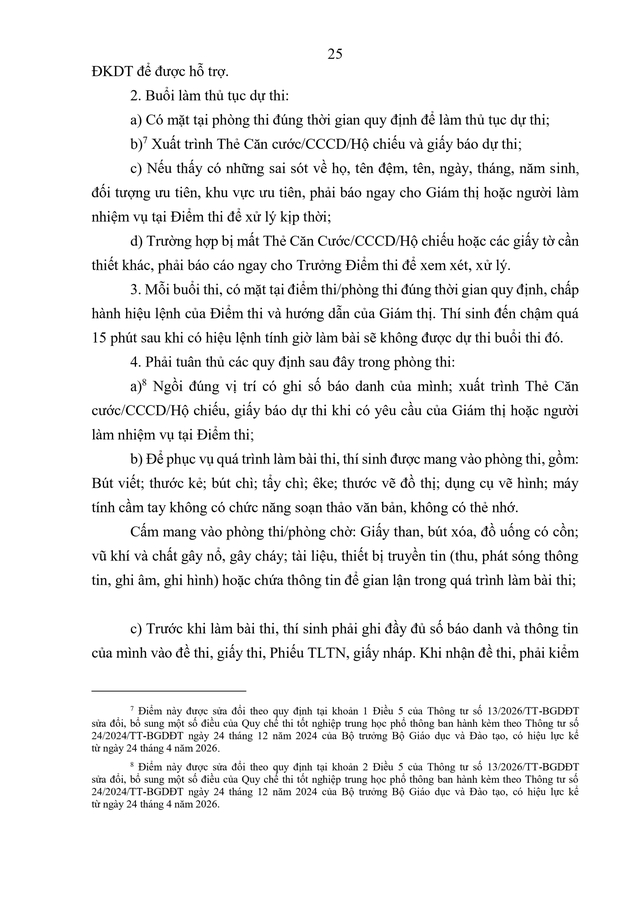 VĂN BẢN HỢP NHẤT số 02/VBHN-BGDĐT Quy chế thi tốt nghiệp trung học phổ thông- Ảnh 28.
