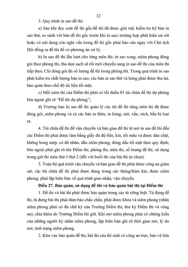 VĂN BẢN HỢP NHẤT số 02/VBHN-BGDĐT Quy chế thi tốt nghiệp trung học phổ thông- Ảnh 35.