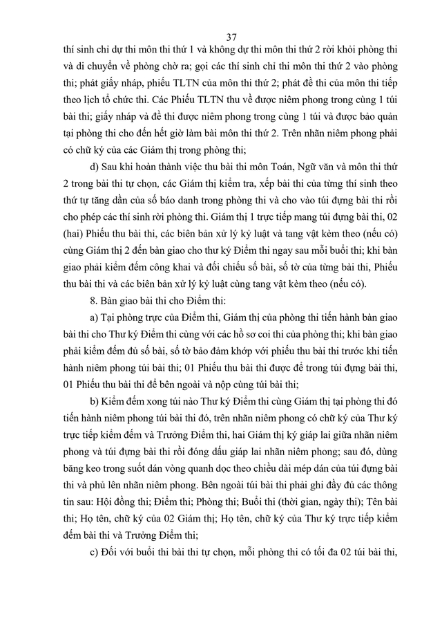 VĂN BẢN HỢP NHẤT số 02/VBHN-BGDĐT Quy chế thi tốt nghiệp trung học phổ thông- Ảnh 40.
