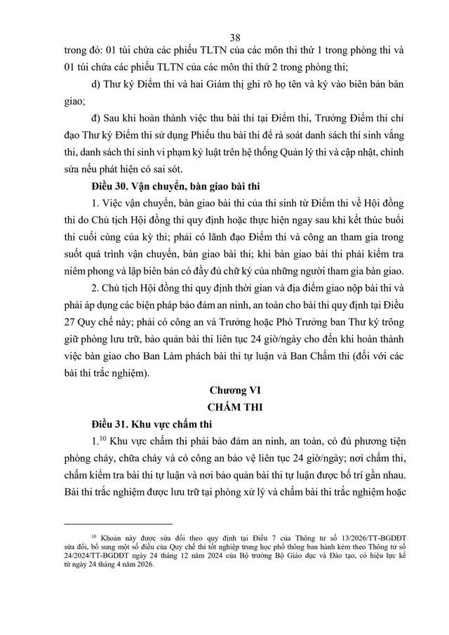 VĂN BẢN HỢP NHẤT số 02/VBHN-BGDĐT Quy chế thi tốt nghiệp trung học phổ thông- Ảnh 41.
