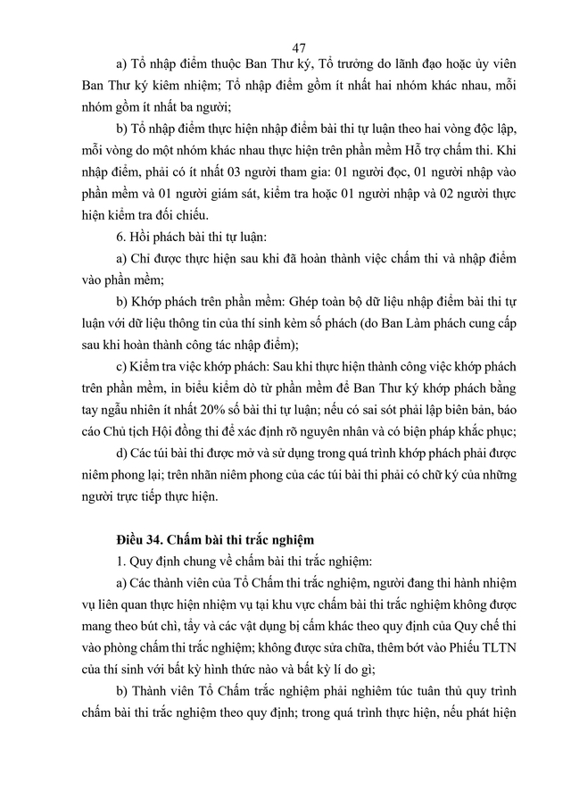 VĂN BẢN HỢP NHẤT số 02/VBHN-BGDĐT Quy chế thi tốt nghiệp trung học phổ thông- Ảnh 50.