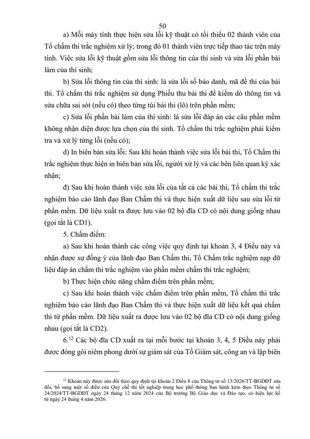 VĂN BẢN HỢP NHẤT số 02/VBHN-BGDĐT Quy chế thi tốt nghiệp trung học phổ thông- Ảnh 53.
