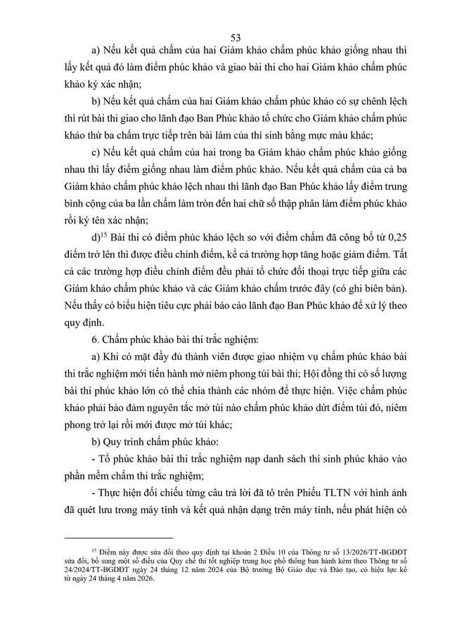 VĂN BẢN HỢP NHẤT số 02/VBHN-BGDĐT Quy chế thi tốt nghiệp trung học phổ thông- Ảnh 56.