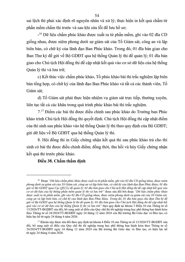 VĂN BẢN HỢP NHẤT số 02/VBHN-BGDĐT Quy chế thi tốt nghiệp trung học phổ thông- Ảnh 57.