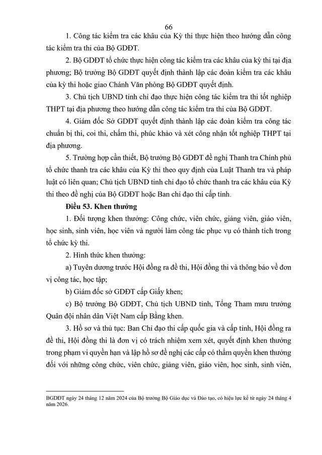 VĂN BẢN HỢP NHẤT số 02/VBHN-BGDĐT Quy chế thi tốt nghiệp trung học phổ thông- Ảnh 69.