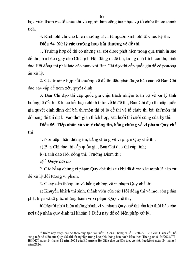 VĂN BẢN HỢP NHẤT số 02/VBHN-BGDĐT Quy chế thi tốt nghiệp trung học phổ thông- Ảnh 70.