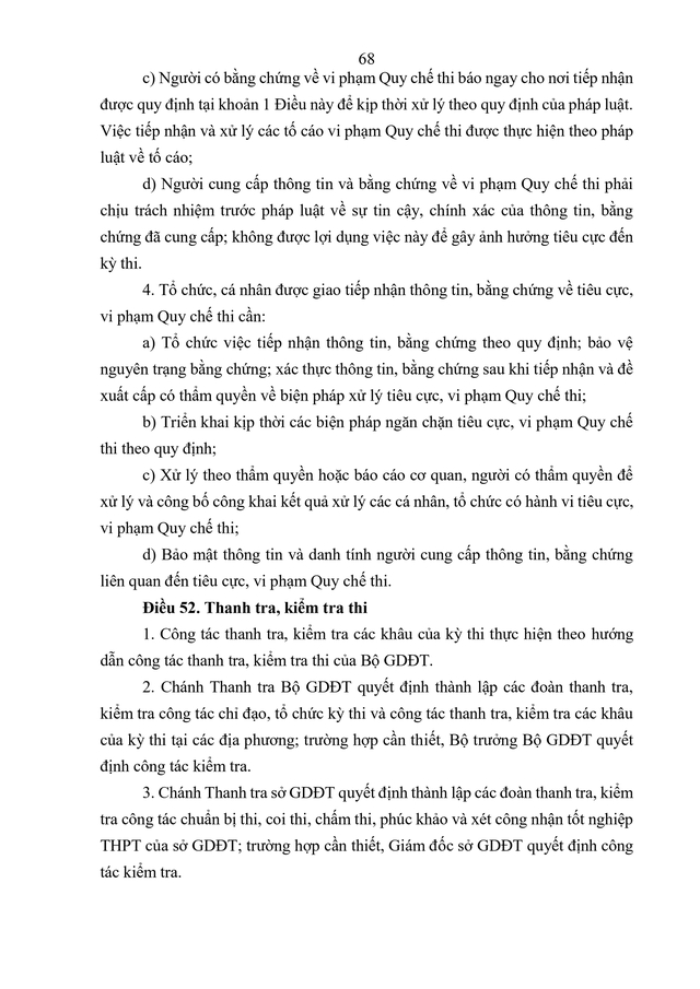 VĂN BẢN HỢP NHẤT số 02/VBHN-BGDĐT Quy chế thi tốt nghiệp trung học phổ thông- Ảnh 71.