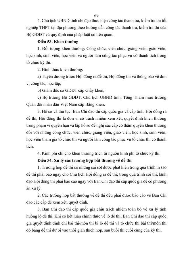 VĂN BẢN HỢP NHẤT số 02/VBHN-BGDĐT Quy chế thi tốt nghiệp trung học phổ thông- Ảnh 72.