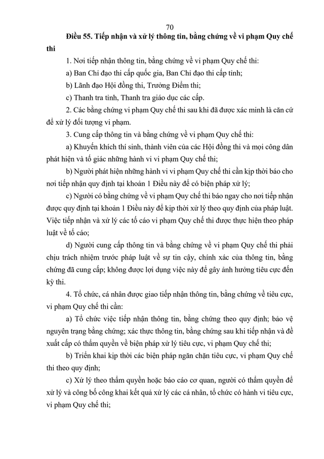 VĂN BẢN HỢP NHẤT số 02/VBHN-BGDĐT Quy chế thi tốt nghiệp trung học phổ thông- Ảnh 73.