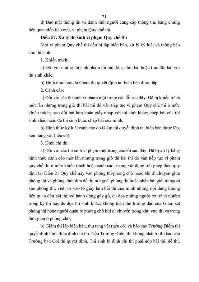 VĂN BẢN HỢP NHẤT số 02/VBHN-BGDĐT Quy chế thi tốt nghiệp trung học phổ thông- Ảnh 74.