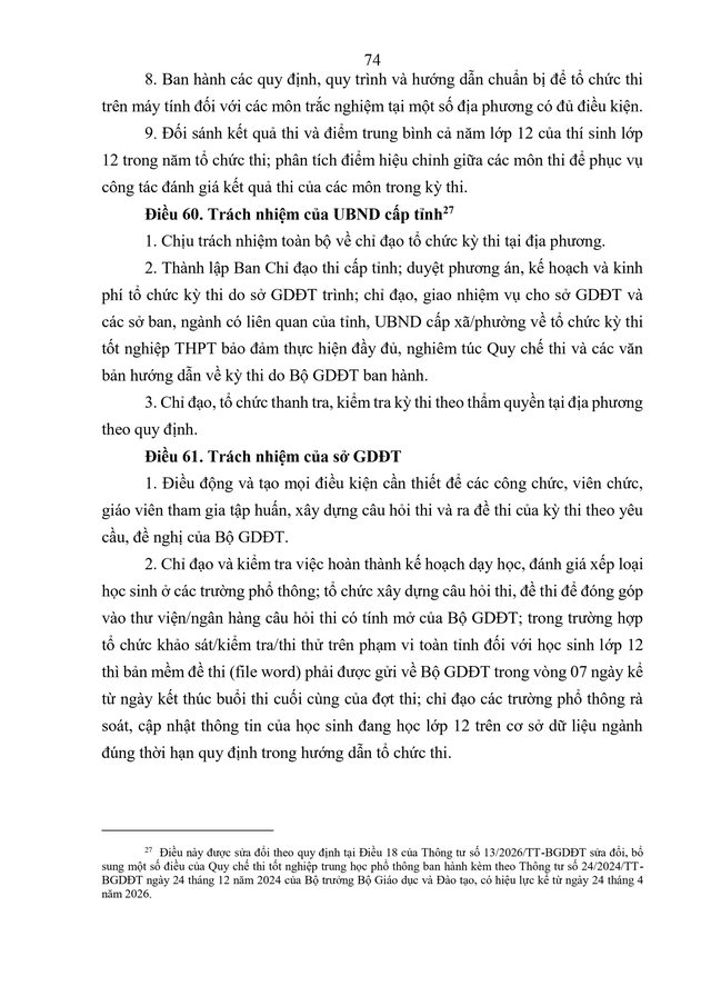 VĂN BẢN HỢP NHẤT số 02/VBHN-BGDĐT Quy chế thi tốt nghiệp trung học phổ thông- Ảnh 77.