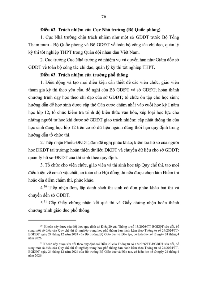 VĂN BẢN HỢP NHẤT số 02/VBHN-BGDĐT Quy chế thi tốt nghiệp trung học phổ thông- Ảnh 79.