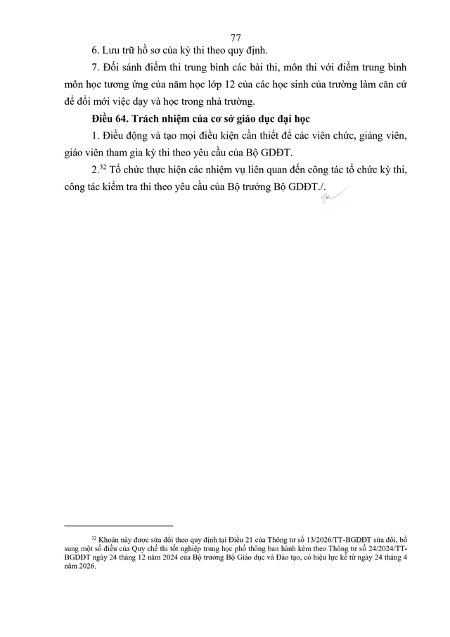 VĂN BẢN HỢP NHẤT số 02/VBHN-BGDĐT Quy chế thi tốt nghiệp trung học phổ thông- Ảnh 80.