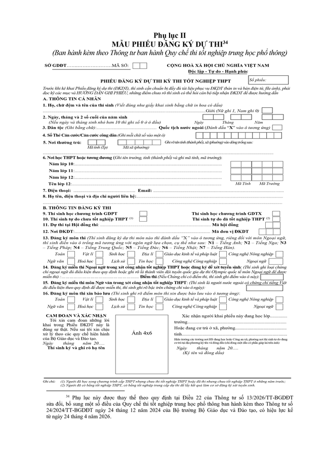 VĂN BẢN HỢP NHẤT số 02/VBHN-BGDĐT Quy chế thi tốt nghiệp trung học phổ thông- Ảnh 83.