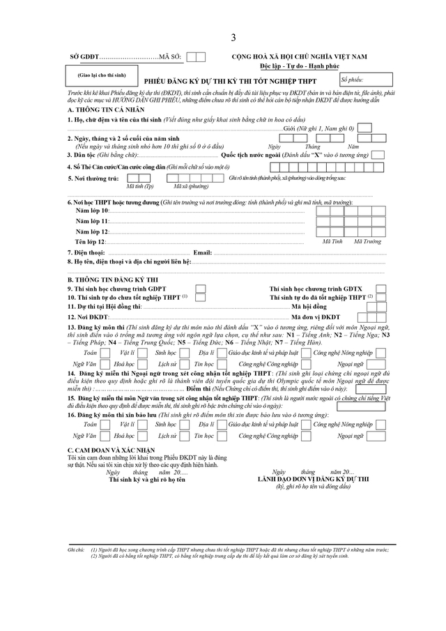 VĂN BẢN HỢP NHẤT số 02/VBHN-BGDĐT Quy chế thi tốt nghiệp trung học phổ thông- Ảnh 85.