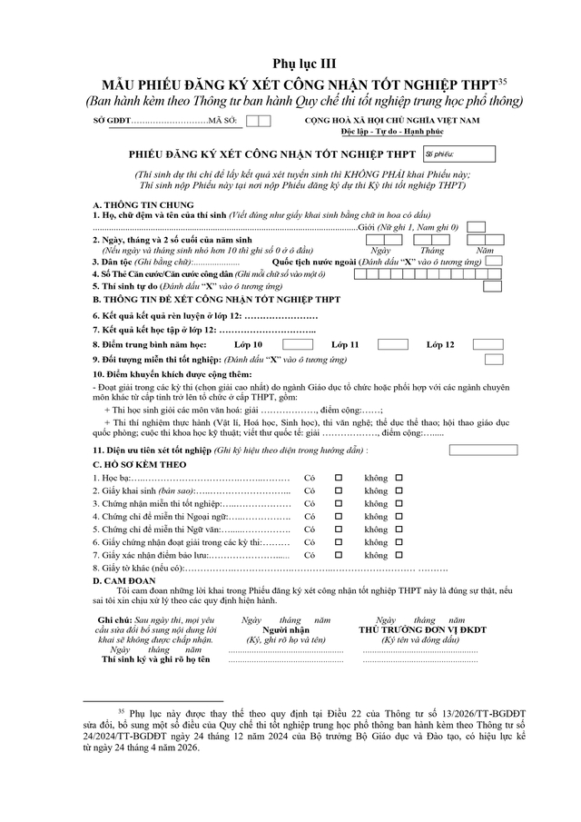 VĂN BẢN HỢP NHẤT số 02/VBHN-BGDĐT Quy chế thi tốt nghiệp trung học phổ thông- Ảnh 87.
