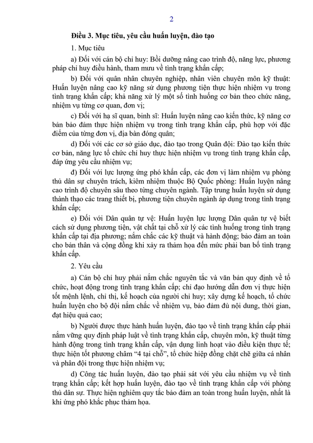 Dự thảo Thông tư Quy định nội dung, chương trình đào tạo, huấn luyện về tình trạng khẩn cấp- Ảnh 3.