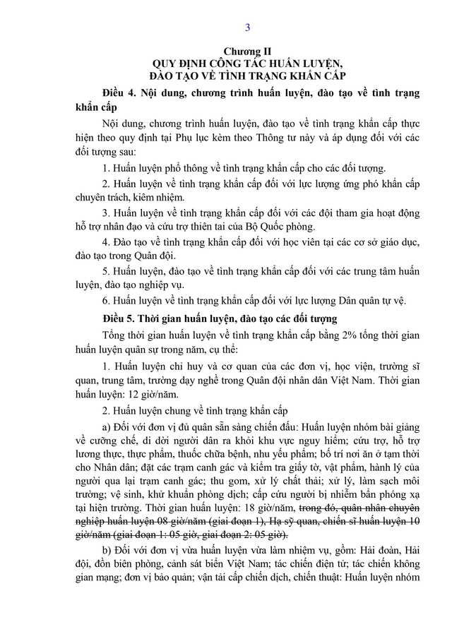 Dự thảo Thông tư Quy định nội dung, chương trình đào tạo, huấn luyện về tình trạng khẩn cấp- Ảnh 4.