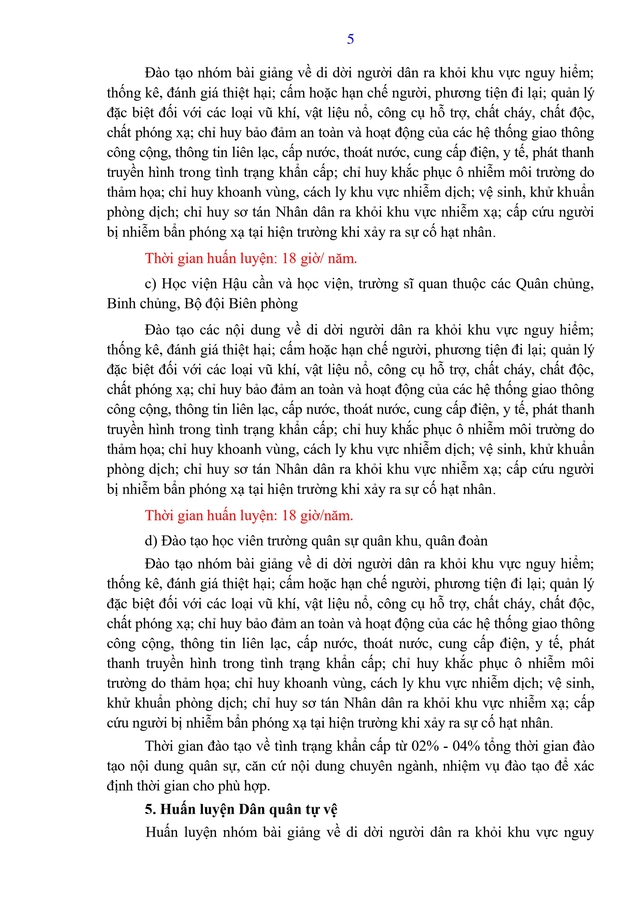 Dự thảo Thông tư Quy định nội dung, chương trình đào tạo, huấn luyện về tình trạng khẩn cấp- Ảnh 6.