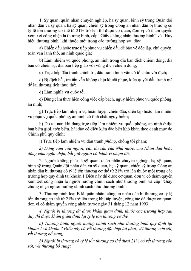TOÀN VĂN: Dự thảo Pháp lệnh sửa đổi, bổ sung Pháp lệnh ưu đãi người có công với cách mạng- Ảnh 7.
