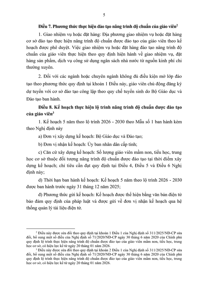 Văn bản hợp nhất Nghị định quy định lộ trình nâng trình độ chuẩn của giáo viên mầm non, tiểu học, THCS- Ảnh 5.