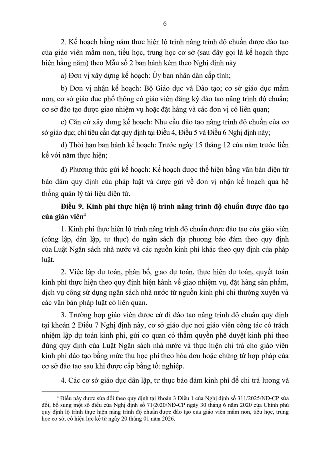 Văn bản hợp nhất Nghị định quy định lộ trình nâng trình độ chuẩn của giáo viên mầm non, tiểu học, THCS- Ảnh 6.