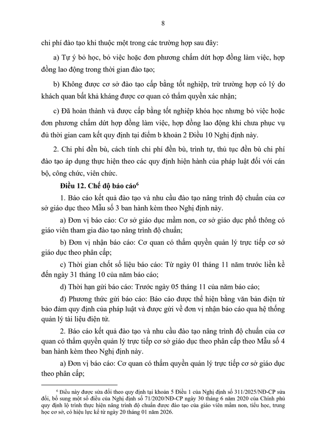 Văn bản hợp nhất Nghị định quy định lộ trình nâng trình độ chuẩn của giáo viên mầm non, tiểu học, THCS- Ảnh 8.