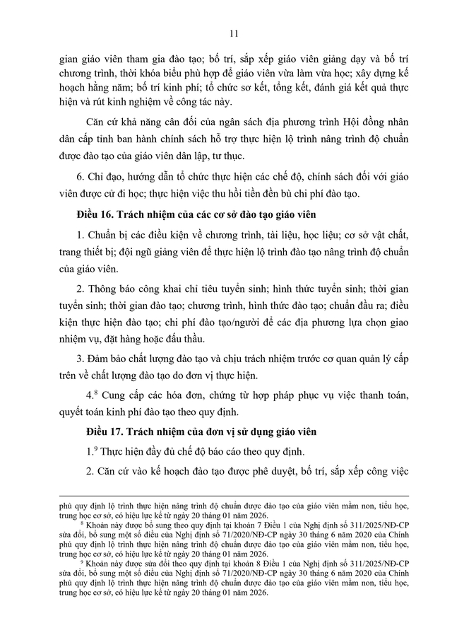 Văn bản hợp nhất Nghị định quy định lộ trình nâng trình độ chuẩn của giáo viên mầm non, tiểu học, THCS- Ảnh 11.