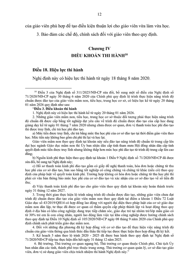 Văn bản hợp nhất Nghị định quy định lộ trình nâng trình độ chuẩn của giáo viên mầm non, tiểu học, THCS- Ảnh 12.
