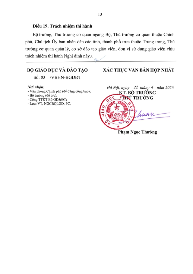 Văn bản hợp nhất Nghị định quy định lộ trình nâng trình độ chuẩn của giáo viên mầm non, tiểu học, THCS- Ảnh 13.