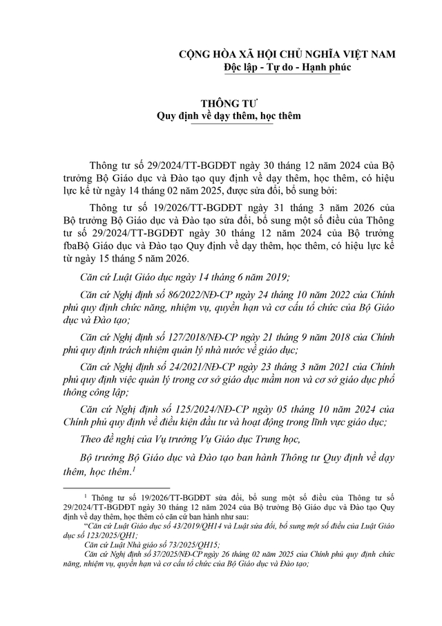 TOÀN VĂN: Thông tư quy định về dạy thêm, học thêm- Ảnh 2.