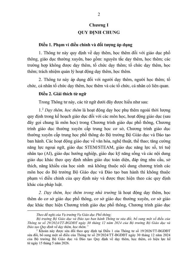 TOÀN VĂN: Thông tư quy định về dạy thêm, học thêm- Ảnh 3.