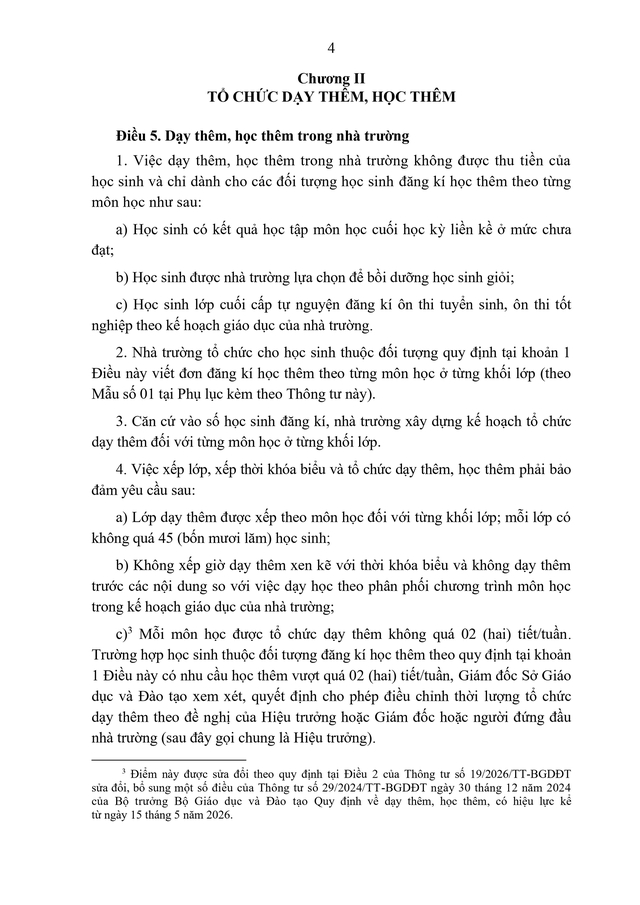 TOÀN VĂN: Thông tư quy định về dạy thêm, học thêm- Ảnh 5.