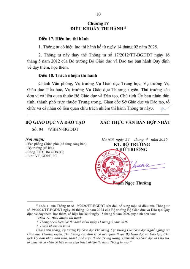 TOÀN VĂN: Thông tư quy định về dạy thêm, học thêm- Ảnh 11.
