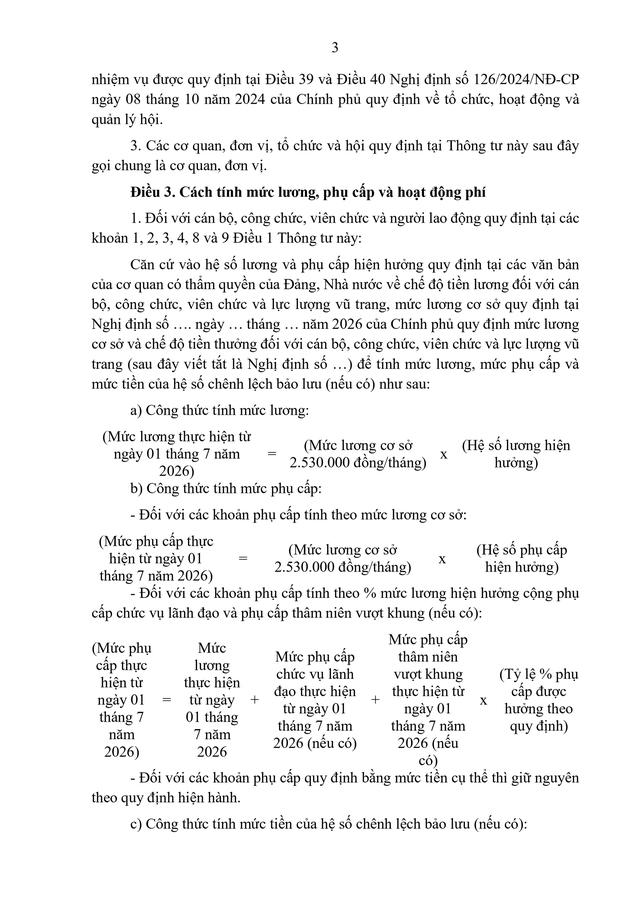 TOÀN VĂN: Dự thảo Thông tư Hướng dẫn thực hiện mức lương cơ sở- Ảnh 3.