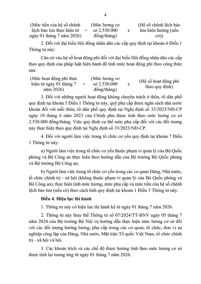TOÀN VĂN: Dự thảo Thông tư Hướng dẫn thực hiện mức lương cơ sở- Ảnh 4.