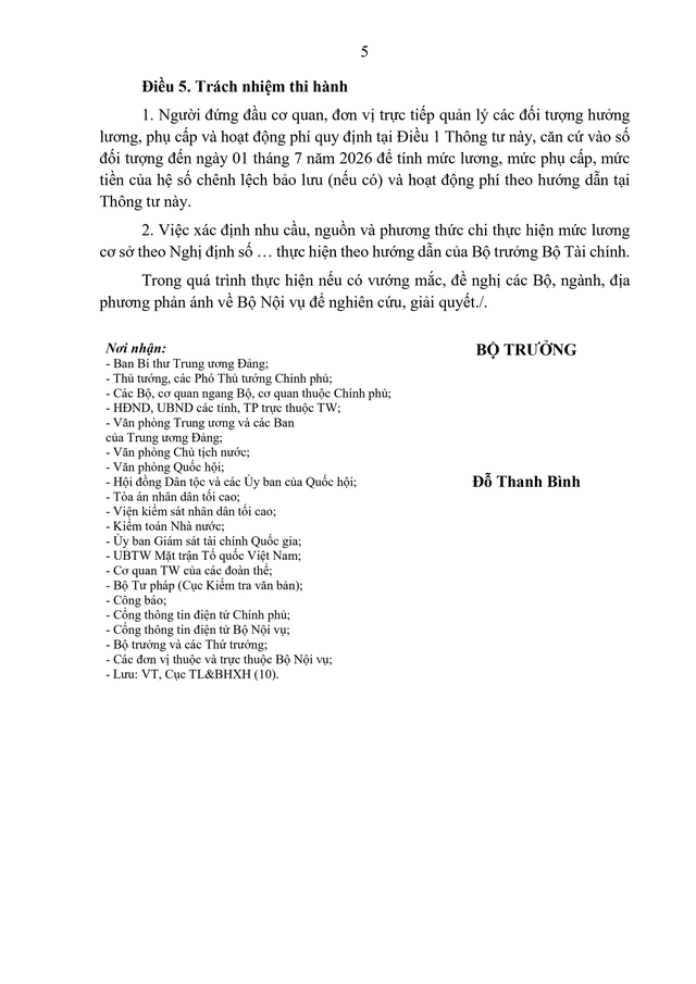 TOÀN VĂN: Dự thảo Thông tư Hướng dẫn thực hiện mức lương cơ sở- Ảnh 5.