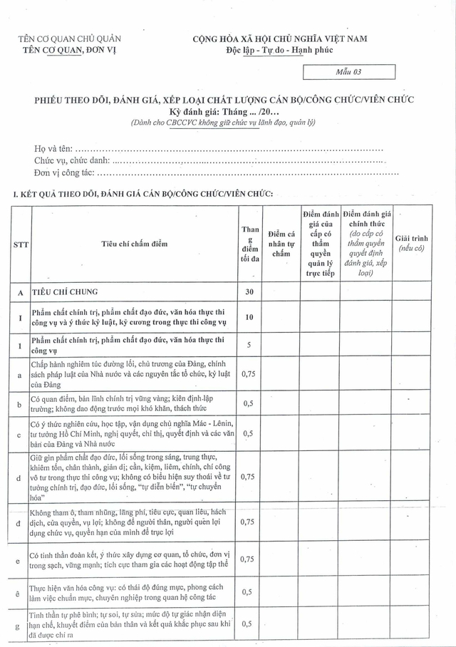 Quy định mới: Đánh giá cán bộ, công chức, viên chức TP Đà Nẵng theo hiệu quả công việc- Ảnh 47.