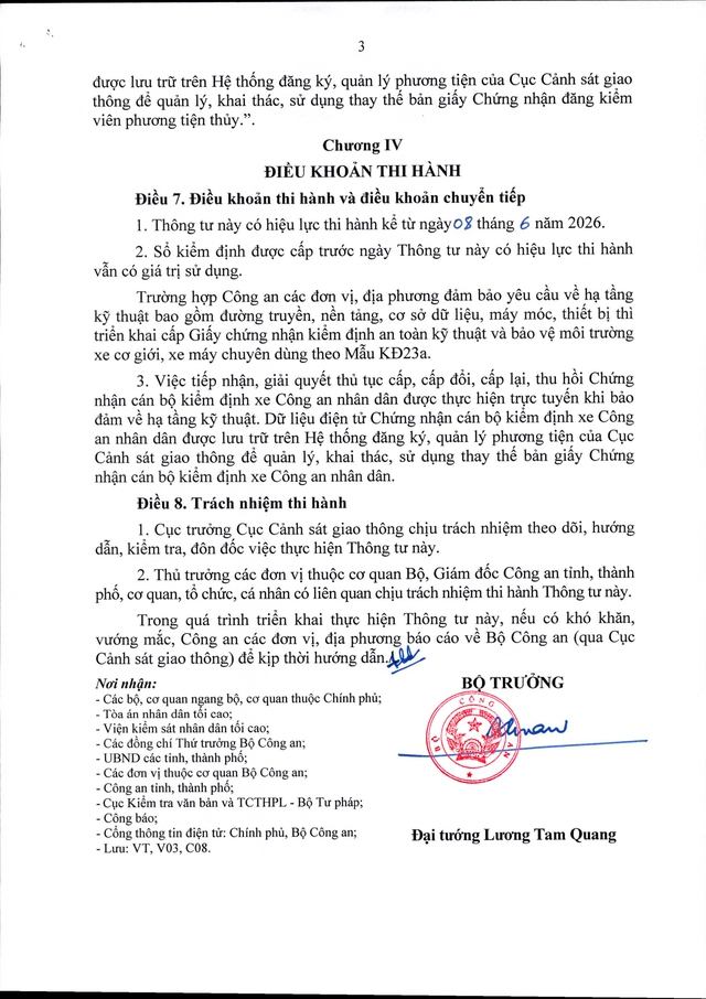 TOÀN VĂN: Thông tư số 37/2026/TT-BCA về đăng ký, kiểm định phương tiện- Ảnh 3.