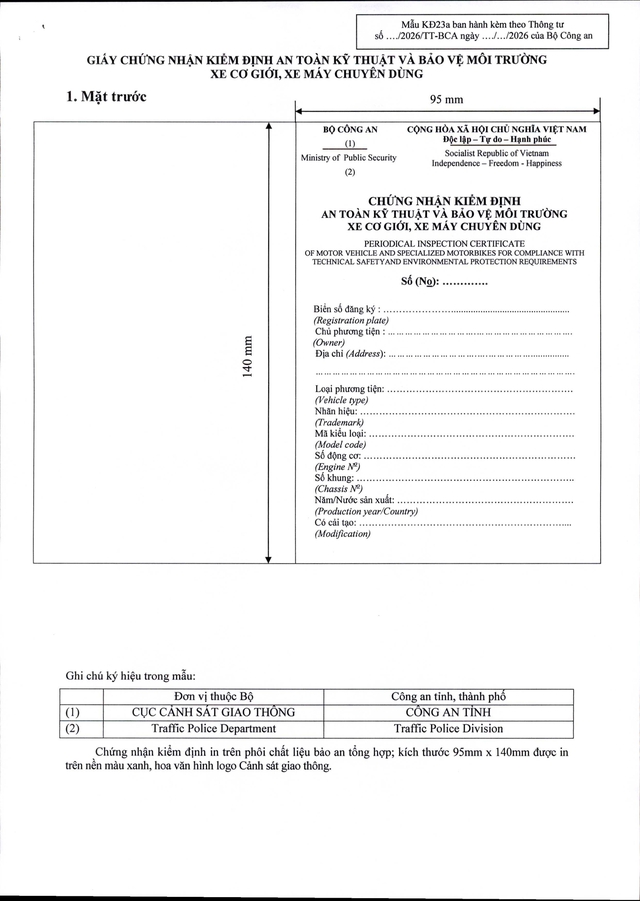 TOÀN VĂN: Thông tư số 37/2026/TT-BCA về đăng ký, kiểm định phương tiện- Ảnh 4.