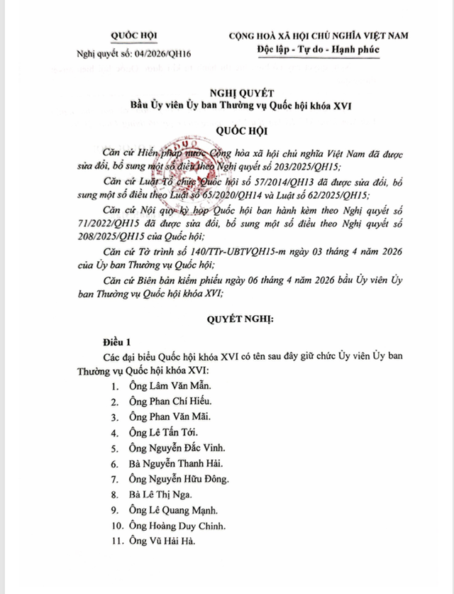 DANH SÁCH NHÂN SỰ CHỦ TỊCH QUỐC HỘI, PHÓ CHỦ TỊCH QUỐC HỘI, ỦY VIÊN ỦY BAN THƯỜNG VỤ QUỐC HỘI KHÓA XVI- Ảnh 5.