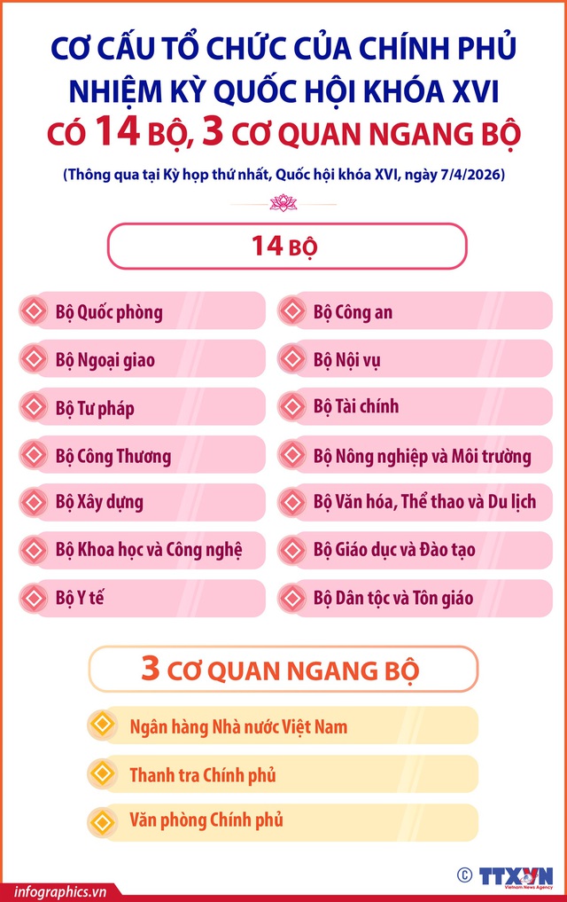 CƠ CẤU TỔ CHỨC CỦA CHÍNH PHỦ NHIỆM KỲ QUỐC HỘI KHÓA XVI- Ảnh 3.