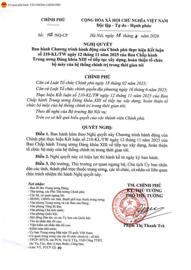 TOÀN VĂN: Nghị quyết 105/NQ-CP của Chính phủ về tiếp tục xây dựng, hoàn thiện tổ chức bộ máy- Ảnh 2.