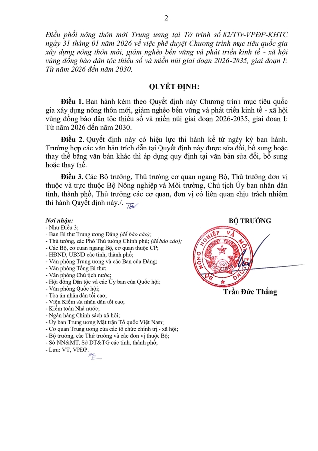 TOÀN VĂN: Quyết định 417/QĐ-BNNMT về xây dựng nông thôn mới, phát triển kinh tế - xã hội- Ảnh 2. TOÀN VĂN: Quyết định 417/QĐ-BNNMT về xây dựng nông thôn mới, phát triển kinh tế - xã hội- Ảnh 2.